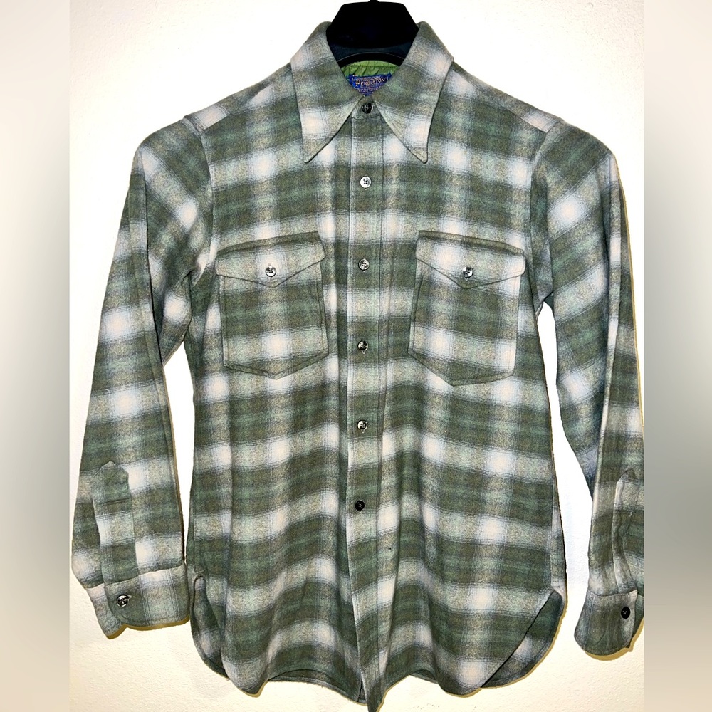 Vtg Pendleton 100% Wool Flannel Button Up Mens Sh… - image 1